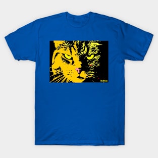 ANGRY CAT POP ART - ORANGE YELLOW BLACK T-Shirt